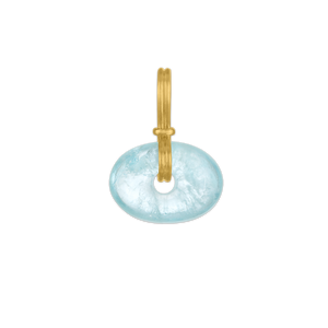 Aquamarine Oval Discus Pendant