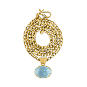 Large Aquamarine Oval Pendant