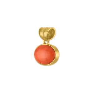 Small Antique Coral Oval Pendant