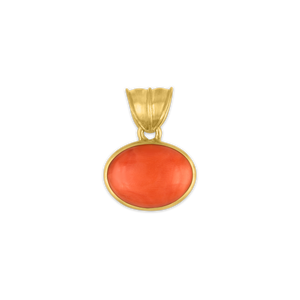 Small Antique Coral Oval Pendant