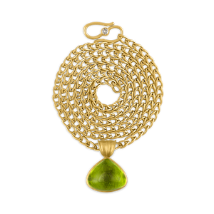 Large Peridot Fan Pendant