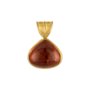 Large Peach Tourmaline Fan Pendant