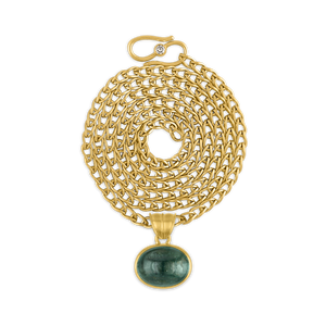 Green Tourmaline Oval Pendant