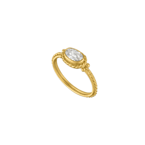 Faceted Oval Diamond Chorda Ring