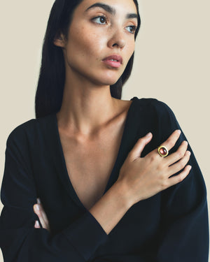 Peach Tourmaline Masona Ring