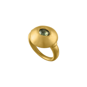 Green Sapphire Bulla Dome Ring