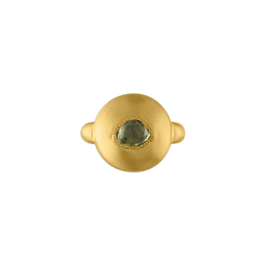 Green Sapphire Bulla Dome Ring