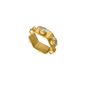 Hexagonal Diamond Ruin Ring