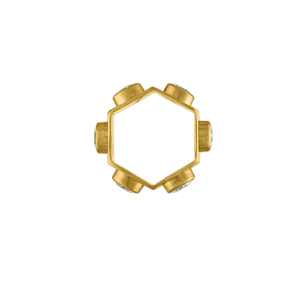 Hexagonal Diamond Ruin Ring