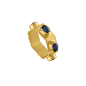 Hexagonal Sapphire Ruin Ring
