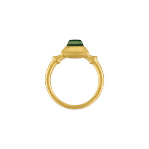 Green Tourmaline Sugarloaf Capsa Ring