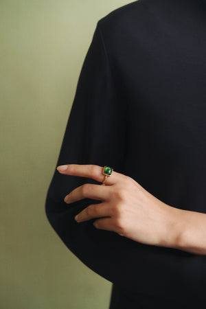 Green Tourmaline Capsa Ring