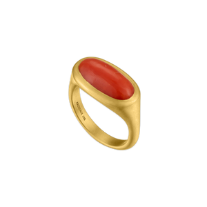 Elongated Antique Coral Gaea Ring