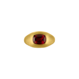 Faceted Spessartite Garnet Cushion Roz Ring
