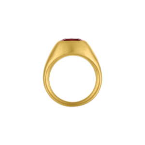 Faceted Spessartite Garnet Cushion Roz Ring