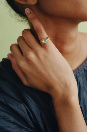 Rainbow Moonstone Roz Ring