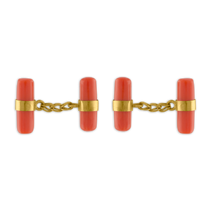 Twin Antique Coral Cufflinks
