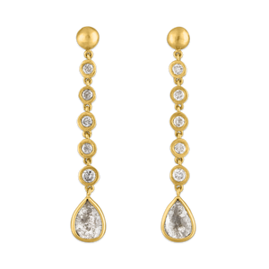 Five Diamond Chime Earrings with Diamond Drop