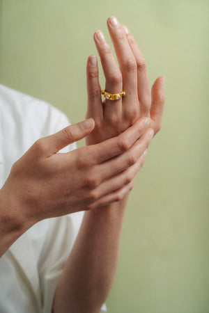 Hexagonal Diamond Ruin Ring