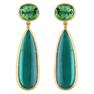 Green Tourmaline Amphora Earrings