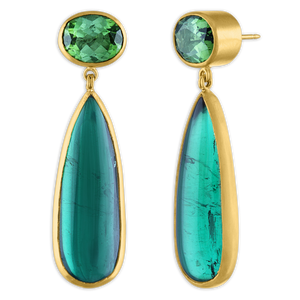 Green Tourmaline Amphora Earrings