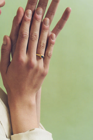 Blue Sapphire Pinch Ring