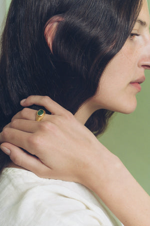 Emerald Faceted Roz Ring