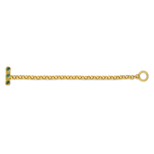 Green Tourmaline Double Link Chain Bracelet