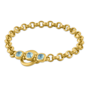 Aquamarine Double Link Chain Bracelet