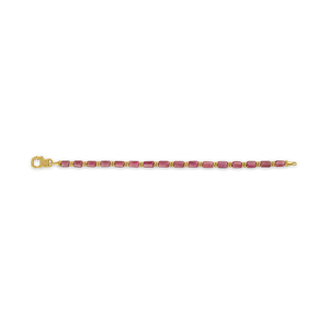 Ruby Bamboo Chain Bracelet with Fibula Clasp