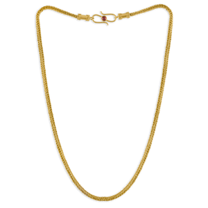 Handwoven Duo Loop-in-Loop Chain with Ruby S Clasp