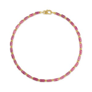 Ruby Bamboo Chain with Fibula Clasp