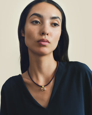 Aubergine Twisted Silk Rope Collar