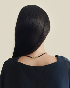 Aubergine Twisted Silk Rope Collar