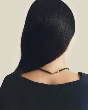 Fern Green Twisted Silk Rope Collar