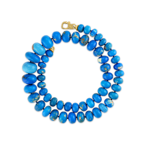 Ceruleite Strand with Fibula Clasp