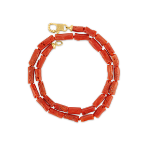 Antique Coral Strand with Fibula Clasp