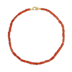 Antique Coral Strand with Fibula Clasp