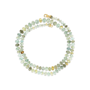 Moss Aquamarine Strand with Fibula Clasp