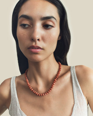 Peach Moonstone Strand with Fibula Clasp