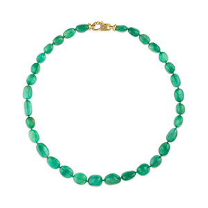 Tumbled Emerald Strand with Fibula Clasp