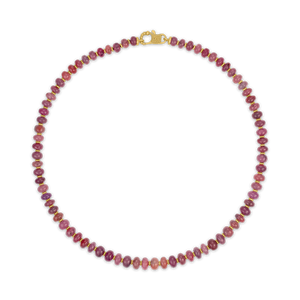 Mauve Sapphire and Gold Necklace with Large Fibula Clasp
