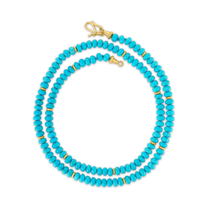 Turquoise and Gold Strand with S Clasp