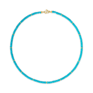 Turquoise and Gold Strand with S Clasp