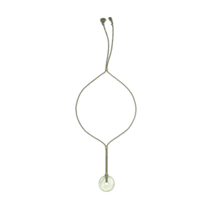 Sage Green Twisted Silk Cord Prehnite Discus Necklace