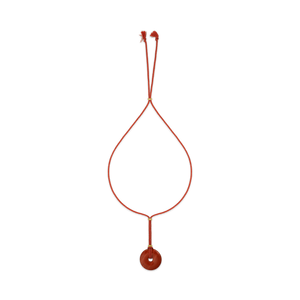 Persimmon Twisted Silk Cord Red Jasper Discus Necklace