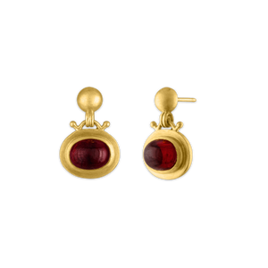 Large Garnet Bell Earrings