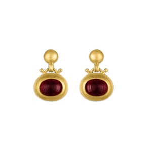 Large Garnet Bell Earrings