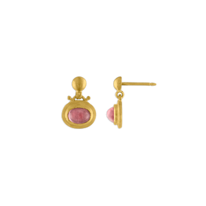 Small Pink Tourmaline Bell Earrings