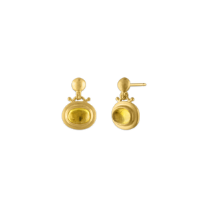 Small Yellow Tourmaline Bell Earrings